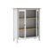 Vitrine Basse 2 Portes En Pin Massif Blanc - Maks