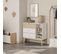 Commode 3 Tiroirs 2 Niches Mdf Et Pin Coloris Blanc Et Naturel - Kaina