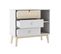 Commode 3 Tiroirs 2 Niches Mdf Et Pin Coloris Blanc Et Naturel - Kaina