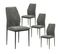 Lot De 4 Chaises Tissu Gris Anthracite Surpiqures Carreaux - Vollo