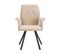 Lot De 2 Fauteuils Tissu Beige Effet Tricoté Pieds Métal Noir - Selma