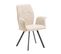 Lot De 2 Fauteuils Tissu Beige Effet Tricoté Pieds Métal Noir - Selma