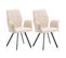 Lot De 2 Fauteuils Tissu Beige Effet Tricoté Pieds Métal Noir - Selma