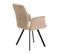 Lot De 2 Fauteuils Tissu Beige Effet Tricoté Pieds Métal Noir - Selma