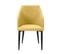 Lot De 2 Fauteuils Tissu Jaune Surpiqures Verticales Pieds Métal Noir - Fasca