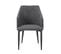 Lot De 2 Fauteuils Tissu Noir Surpiqures Verticales Pieds Métal - Fasca