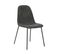 Lot De 4 Chaises Tissu Gris Anthracite Piétement Métal Noir - Marbie