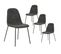 Lot De 4 Chaises Tissu Gris Anthracite Piétement Métal Noir - Marbie