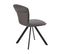 Lot De 2 Chaises Tissu Gris Anthracite Surpiqué Pieds Métal Noir - Prestia