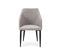 Lot De 4 Fauteuils Tissu Gris Clair Surpiqures Verticales Pieds Métal Noir - Fasca