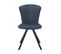 Lot De 4 Chaises Tissu Bleu Foncé Surpiqué Pieds Métal Noir - Prestia