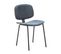 Lot De 6 Chaises En Velours Côtelé Bleu Piétement Métal Noir - Gary