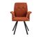 Lot De 6 Fauteuils Tissu Marron Effet Tricoté Pieds Métal Noir - Selma