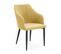 Lot De 6 Fauteuils Tissu Jaune Surpiqures Verticales Pieds Métal Noir - Fasca