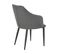 Lot De 6 Fauteuils Tissu Noir Surpiqures Verticales Pieds Métal - Fasca