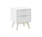 Chambre 140x190cm Avec Commode 3 Tiroirs Pin Naturel Et Blanc Scandinave - Laupell