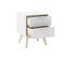 Chambre 140x190cm Avec Commode 3 Tiroirs Pin Naturel Et Blanc Scandinave - Laupell