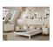 Chambre 140x190cm Avec Commode 7 Tiroirs Pin Naturel Et Blanc Scandinave - Laupell