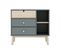 Chambre 90x200cm Avec Commode 3t Et Dressing Cabane Coloris Gris Et Naturel - Kaina