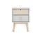 Pack Lit 90x190cm + Chevet 2 Tiroirs + Commode 4t Coloris Blanc Et Naturel - Kaina