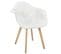 Lot De 2 Fauteuils Imitation Laine Motif Patchwork Blanc - Rohan