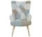 Fauteuil Motif Patchwork Bleu Et Gris - Damas