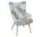 Fauteuil Motif Patchwork Bleu Et Gris - Damas