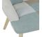 Fauteuil Motif Patchwork Bleu Et Gris - Damas