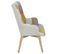 Fauteuil Motif Patchwork Jaune Taupe Et Gris - Damas