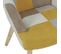 Fauteuil Motif Patchwork Jaune Taupe Et Gris - Damas