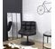 Fauteuil Pivotant Simili Cuir Noir - Bulla