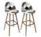 Lot De 2 Tabourets Scandinaves Noirs Et Blancs - Mozaik