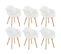 Lot De 6 Fauteuils Imitation Laine Motif Patchwork Blanc - Rohan