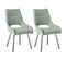 Lot De 2 Chaises Tissu Coloris Vert D'eau - Amado