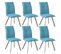 Lot De 6 Chaises Tissu Coloris Bleu - Bispo