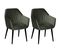 Lot De 2 Fauteuils Verts Piètement Noir - Heta