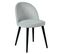 Lot De 2 Chaises Tissu Gris Piètement Bois Massif - Molly