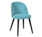 Lot De 2 Chaises Tissu Bleu Piètement Bois Massif - Molly