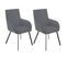 Lot De 2 Fauteuils Gris Piètement Gris Mat - Catila