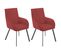 Lot De 2 Fauteuils Rouges Piètement Gris Mat - Catila