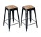 Lot De 2 Tabourets Industriels Bois Et Acier H64cm - Steve