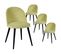 Lot De 4 Chaises Tissu Jaune Piètement Bois Massif - Molly