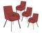 Lot De 4 Fauteuils Rouges Piètement Gris Mat - Catila