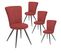 Lot De 4 Chaises Matelassées Rouges - Paril