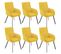 Lot De 6 Fauteuils Jaunes Piètement Gris Mat - Catila