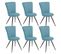 Lot De 6 Chaises Matelassées Bleues - Paril