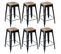 Lot De 6 Tabourets Industriels Bois Et Acier H64cm - Steve