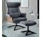 Fauteuil Inclinable + Repose-pieds Gris Bleu - Obanos