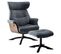 Fauteuil Inclinable + Repose-pieds Gris Bleu - Obanos