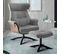 Fauteuil Inclinable + Repose-pieds Gris - Obanos